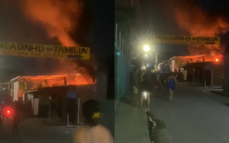 Incêndio de grandes proporções destrói fábrica de recicláveis na zona Leste